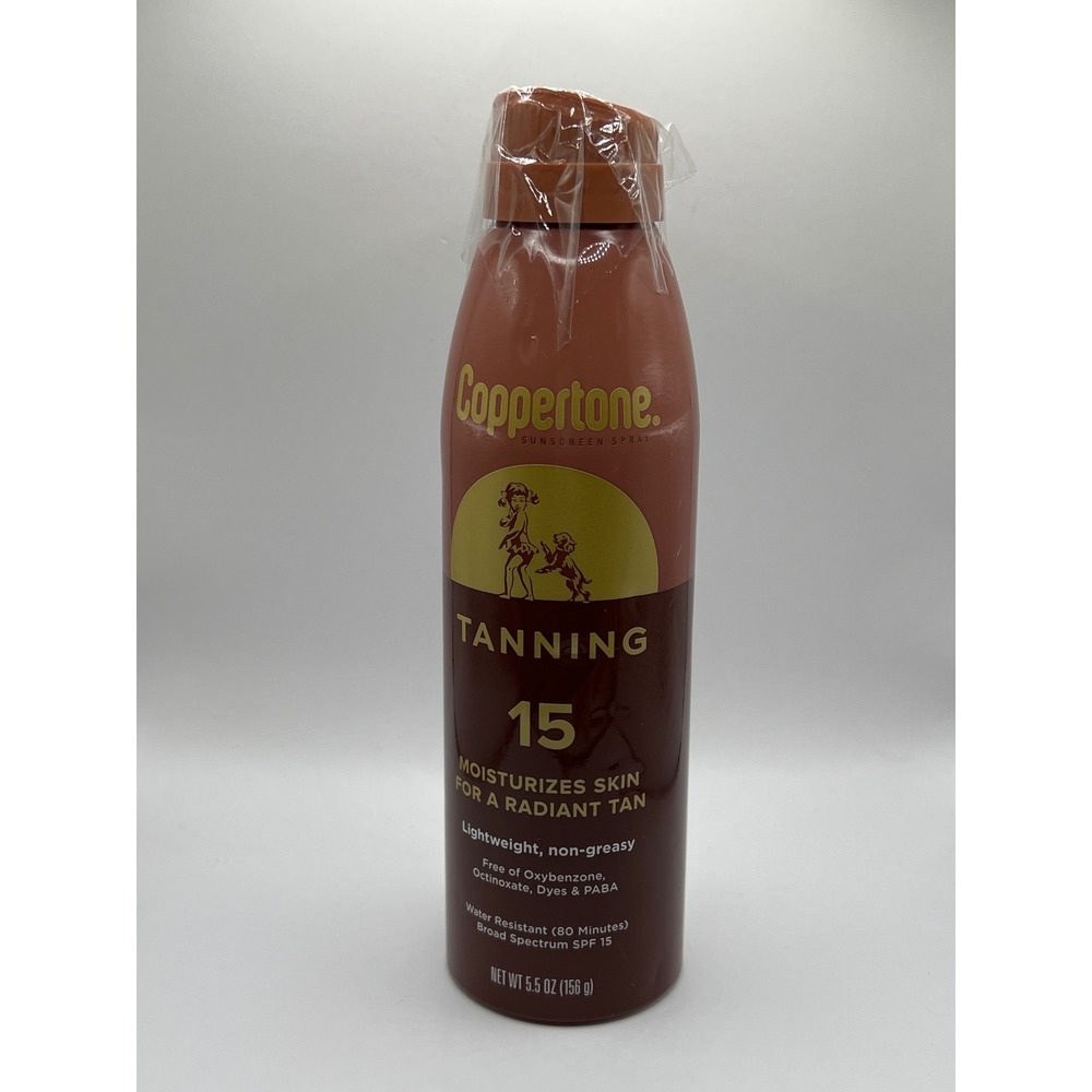 Coppertone Tanning Sunscreen Spray SPF 15 Broad Spectrum 5.5oz EXP 07/2027